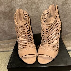 LC Lauren Conrad Braided Tan Heels
